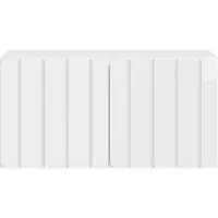 vidaXL Meuble TV mural 59,5 x 31 x 30 cm Blanc brillant