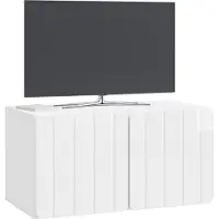 vidaXL Meuble TV mural 59,5 x 31 x 30 cm Blanc brillant