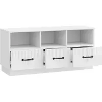vidaXL Meuble TV , blanc brillant, 102 x 34,5 x 47 cm, aggloméré