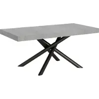 Itamoby - Table extensible 180/440x90 cm Famas gris béton pieds anthracite
