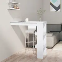 Prolenta Maison Exclusive - Table de bar murale blanche 102 x 45 x 103,5 cm, aggloméré