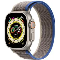 Apple Watch Ultra 49 mm Boucle Trail Bleu/Gris S/M