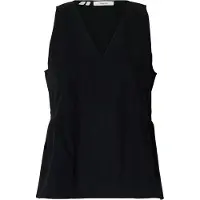 Selected Blair Peplum Sleeveless V Neck T-shirt Noir 36 Femme