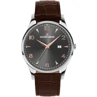 Jacques Lemans Montre dateur London Dark Brown Silver