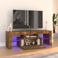 Prolenta Maison Exclusive - Meuble TV avec éclairage LED Chêne fumé 120x35x40 cm