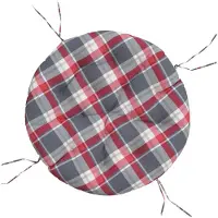 vidaXL Coussin Rond Motif À Carreaux Rouge Ø 100 X11 Cm Tissu Oxford