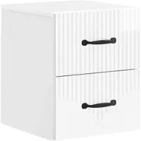 vidaXL Cabinet de chevet mural Blanc brillant 34,5 x 33 x 40 cm