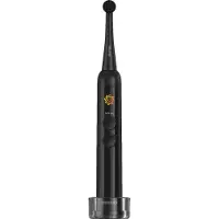 4Swiss Brosse à dents électrique ST216, noire - Écran LCD, 12 modes, technologie hybride, rotation, minuterie de 30 jours, batterie rechargeable, norme IPX7, nettoyage dentaire