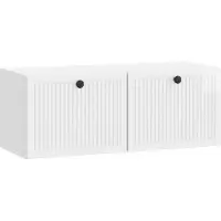 Syfax Meuble TV mural Montage mural Blanc brillant 78,5 x 31 x 30 cm
