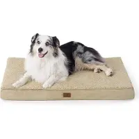 OEM Grand panier pour chien en laine, 104 x 74 x 9 cm, coussin pour chien, lavable, matelas pour grands chiens, beige