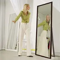 OEM Grand miroir sur pied, large et haut, pour chambre à coucher, salon ou vestiaire, 140 cm de haut x 40 cm de large