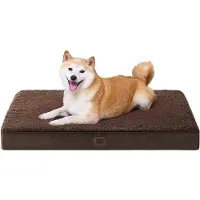 OEM Lit pour chien de taille moyenne, 91 x 68 x 9 cm, lavable, coussin moelleux, matelas pour canapé, marron