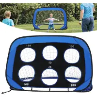 HENGDA But de football 4 en 1 avec mur de but pour enfants But de football pop-up pliable avec sac de transport & clous de sol 120x80x80cm (2 pièces)