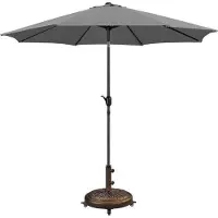 OEM Parasol de jardin avec une base de 50,6 cm de diamètre, kit complet comprenant un mât, un store extérieur, d'un poids de 24,7 kg, avec système de verrouillage à molette