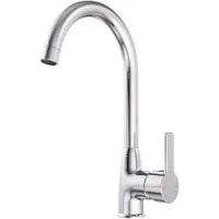 Ayor Robinet de cuisine ARIANE - Finition chromée - Avec bec orientable - Corps en laiton - Mitigeur ergonomique en métal - Cartouche en céramique de Ø35 mm - Débit de 11,4 L/min.
