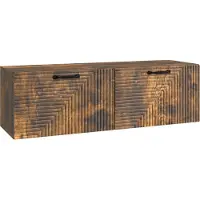 vidaXL Meuble TV mural en chêne fumé 98 x 31 x 30 cm