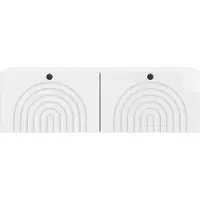 vidaXL Meuble TV mural , blanc brillant, 98 x 31 x 30 cm