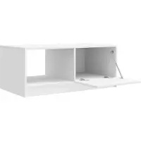 vidaXL Table basse blanche brillante 90 x 50 x 37 cm en aggloméré