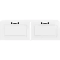 vidaXL Meuble TV mural blanc brillant 98 x 41 x 30 cm
