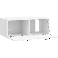 vidaXL Meuble TV mural , blanc brillant, 78,5 x 41 x 30 cm