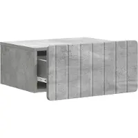 vidaXL Cabinet de chevet mural 2 pcs Gris béton 49 x 34,5 x 24 cm