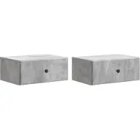 vidaXL Cabinet de chevet mural 2 pcs Gris béton 49 x 34,5 x 20 cm