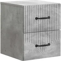 vidaXL Cabinet de chevet mural Gris béton 34,5 x 33 x 40 cm