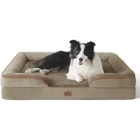 OEM Lit pour chien au design ergonomique, 89 x 63 cm, coussin en forme d'œuf pour chiens de taille moyenne, lavable, antidérapant, couleur noyer