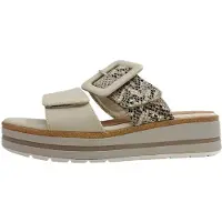 Jana : Sandales confortables, type pantoufle, couleur beige, pour le quotidien