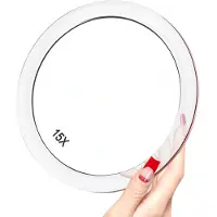 Markenlos Miroir grossissant - À utiliser pour se maquiller, s'épiler et éliminer les points noirs/impuretés - Miroir rond de 15 cm de diamètre muni de trois ventouses pour une fixation facile.