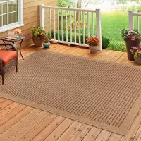HomebyHome Tapis Intérieur Extérieur Tissage Plat Aspect Sisal Naturel Imperméable Style Scandinave Boho, Taille: 160x230 cm