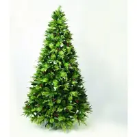 ACA Müller/ADAG Pharma ACA Sapin de Noël MONT-BLANC illuminé avec pommes de pin en PE/PVC, 210 cm, X162104