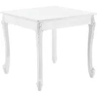 In And OutdoorMatch Table à manger Vinnie - 80x80x76 cm - Carré rural - MDF - Blanc - Look stylé