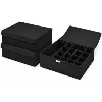 Markenlos Boîtes de rangement avec couvercle, organiseurs, lot de 2, boîte en tissu pliable, boîtes de rangement, organiseurs avec couvercle 44 x 29 x 12,5