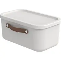 Rotho Boîte de rangement Maloja avec couvercle, 12 litres, boîte en plastique empilable, blanche