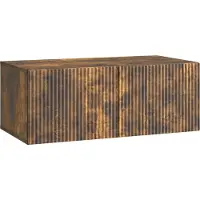 vidaXL Meuble TV mural, 78,5 x 41 x 30 cm, finition chêne fumé