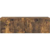 vidaXL Meuble TV mural en chêne fumé 98 x 31 x 30 cm