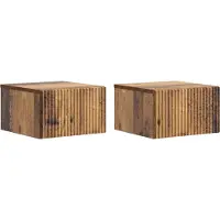 vidaXL Cabinet de chevet mural 2 pcs Bois ancien 33 x 34,5 x 20 cm