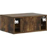vidaXL Cabinet de chevet mural Chêne fumé 49 x 34,5 x 20 cm