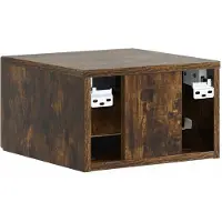 vidaXL Cabinet de chevet mural 2 pcs Chêne fumé 34,5 x 33 x 20 cm