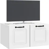 vidaXL Meuble TV mural , blanc brillant, 59,5 x 41 x 30 cm