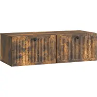 vidaXL Meuble TV mural en chêne fumé 98 x 41 x 30 cm