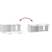 vidaXL Meuble TV mural , blanc brillant, 78,5 x 31 x 30 cm