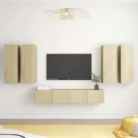 Prolenta Maison Exclusive - Ensemble de 6 meubles TV en aggloméré chêne Sonoma