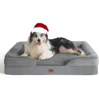 OEM Banc ergonomique pour grands chiens - 106 x 80 cm - Gris - Mousse expansée