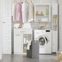 Markenlos Rootz : panier à linge, armoire à linge, armoire de salle de bains, meuble de rangement avec tiroir et étagères