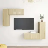 Prolenta Maison Exclusive - Ensemble de 4 meubles TV en bois composite chêne Sonoma