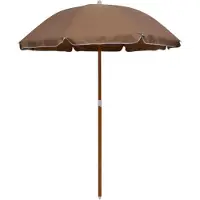 Syfax Parasol de jardin avec mât en acier 180 cm taupe
