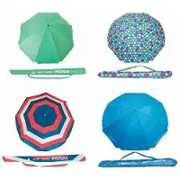OEM Parasol en aluminium de 180 cm avec 8 tiges en acier de 28/32 mm et toile Oxford 300D à l'intérieur, protection UV 50+, avec fenêtre et poignée - différents modèles