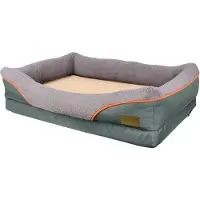 OEM Lit pour chien - Imperméable - Coussin orthopédique pour chien - Coussin pour chien de taille moyenne - Rembourrage amovible - 105 x 85 x 23 cm - Gris